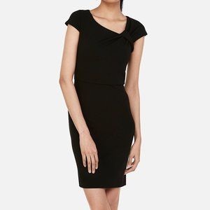 SALE Express Ruched Shoulder Dress in Black